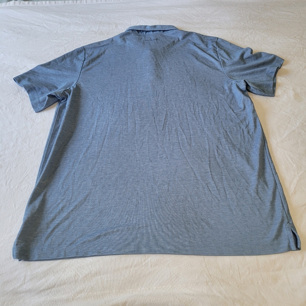 Travis Mathew Golf Polo Shirt Mens Size 2XL Blue Buckets Chest Logo - Picture 6 of 7